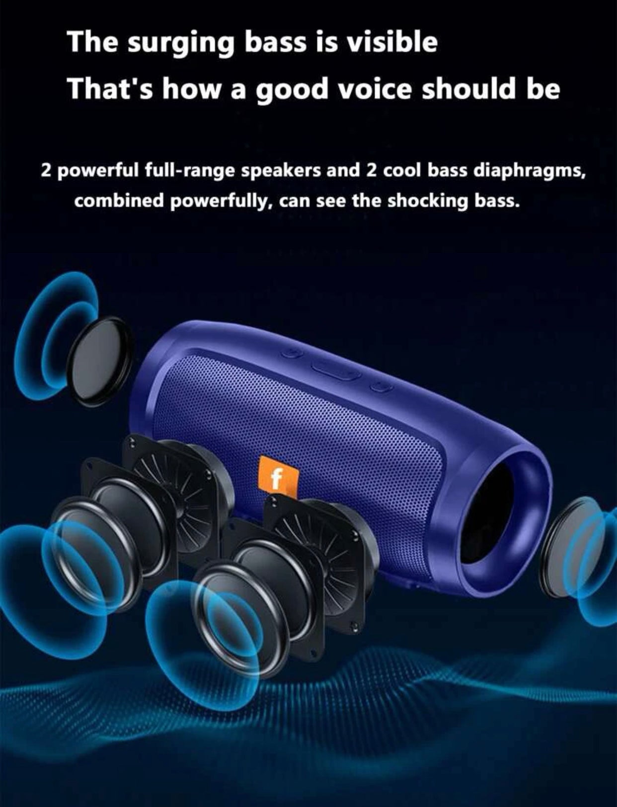 Portable wireless speaker compatible with Bluetooth