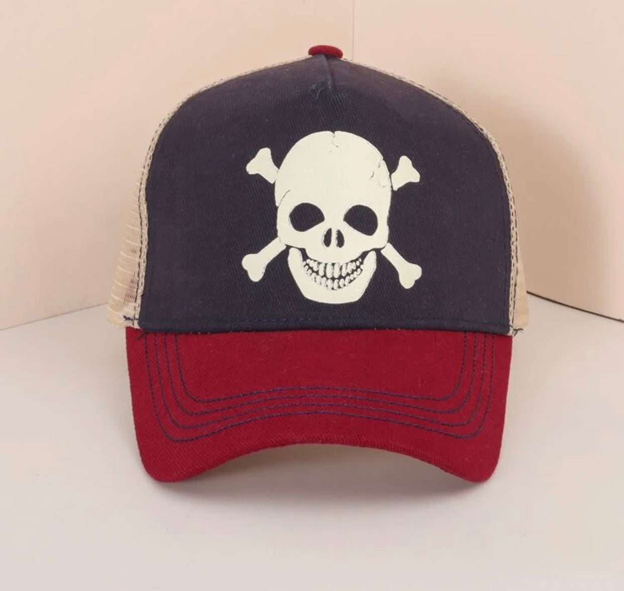 Men’s skull pattern baseball cap - Christina’s unique boutique LLC