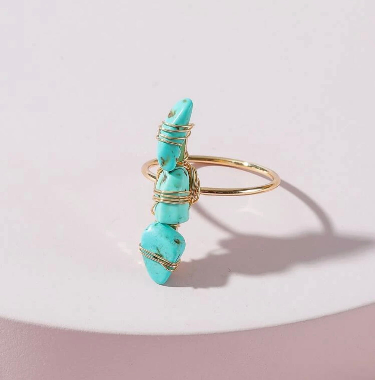Turquoise decor ring. Size 7.
