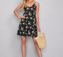 Pretty floral double v-neck floral cami dress - Christina’s unique boutique LLC