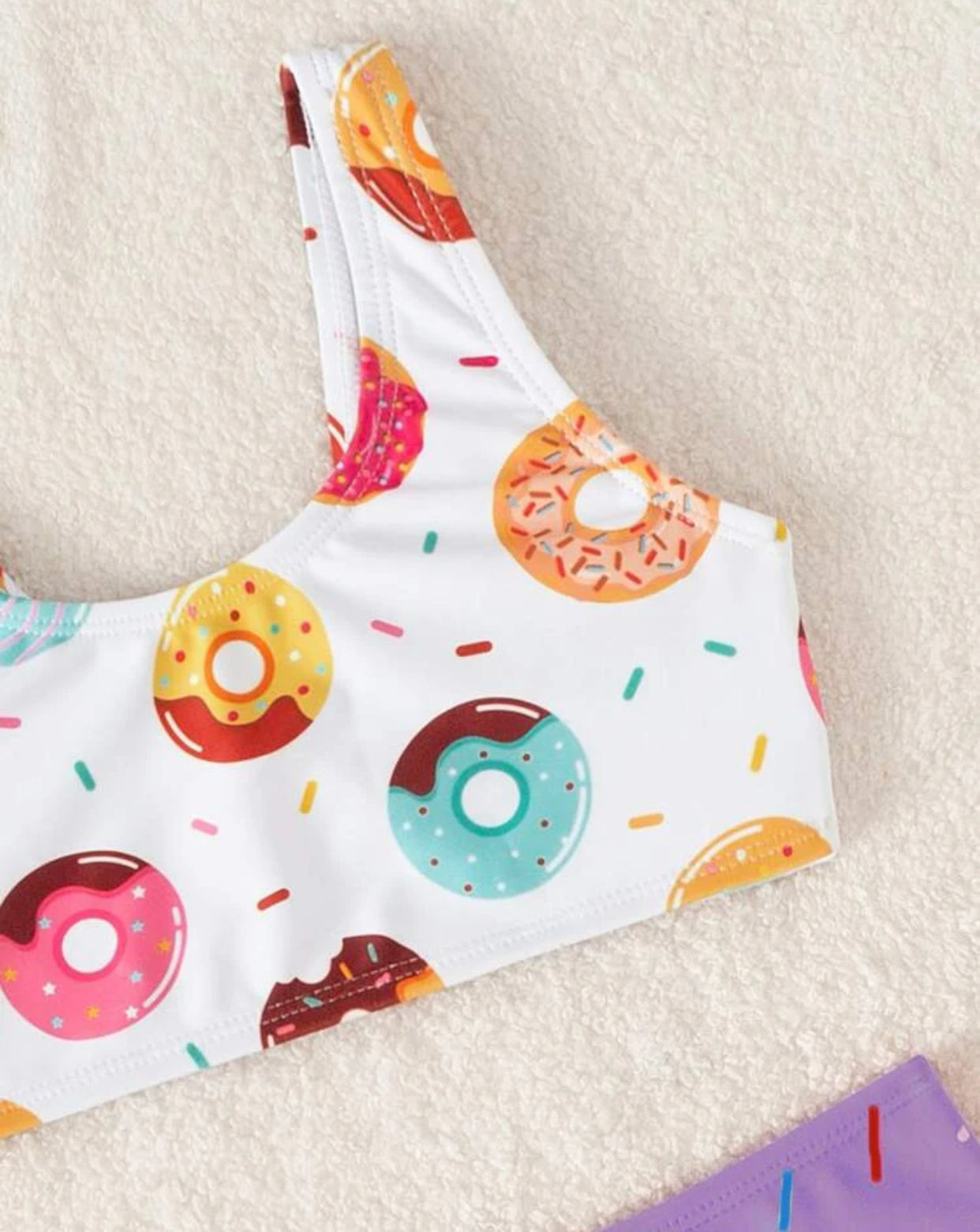 Toddler girls donut print bikini swimsuit