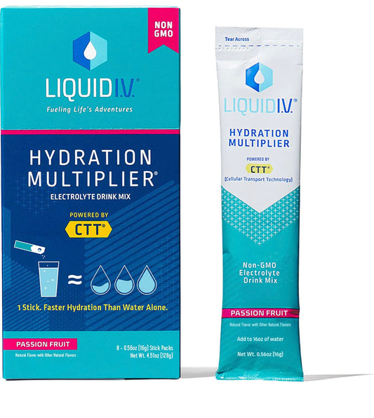 Liquid I.V. Hydration Multiplier - Passion Fruit - Hydration Powder Packets | Electrolyte Drink Mix | Easy Open Single-Serving Stick | Non-GMO