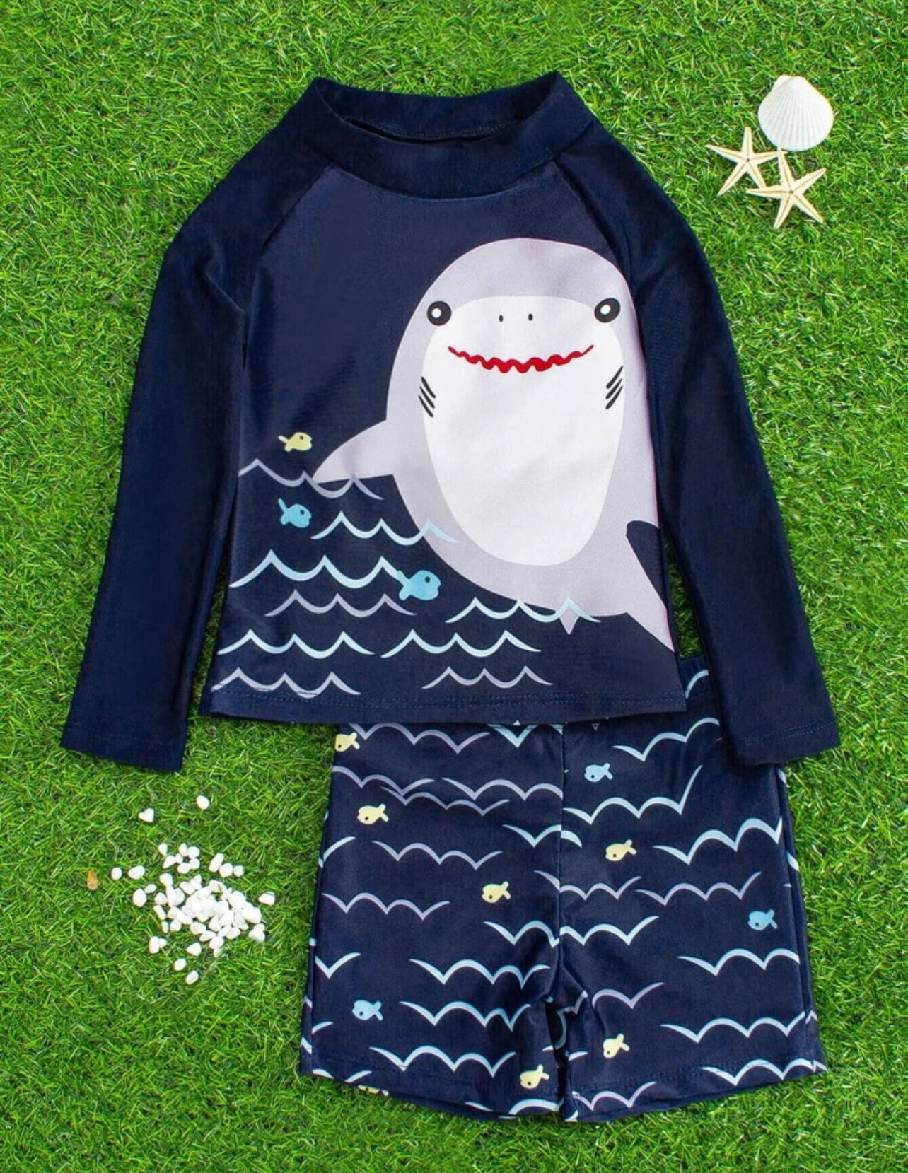 Toddler Boys Cartoon Graphic Beach Swimsuit