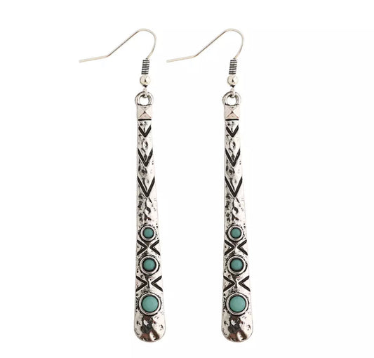 Vintage Artistic Column Metal Dangle Earrings