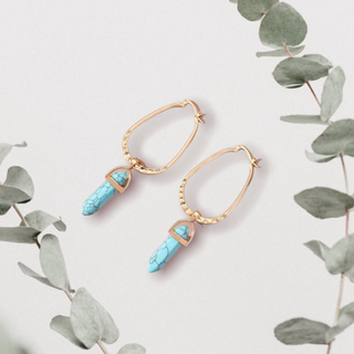 Beautiful light blue stone drop earrings