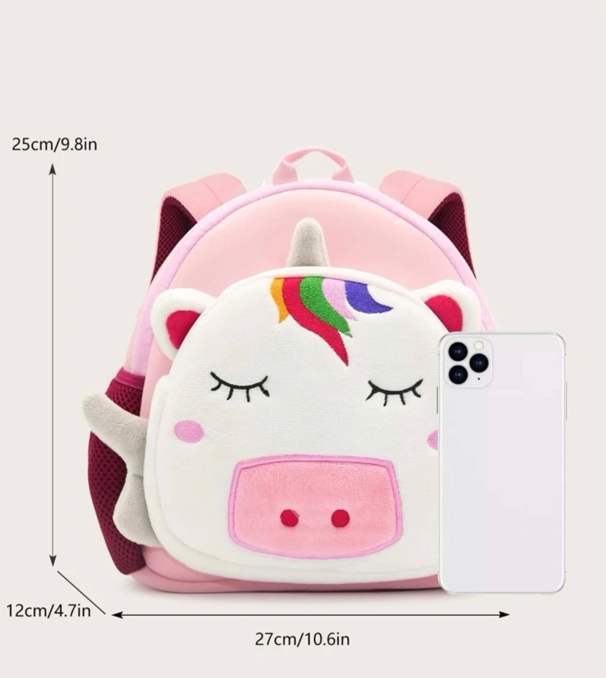 Girls cartoon embroidered functional backpack