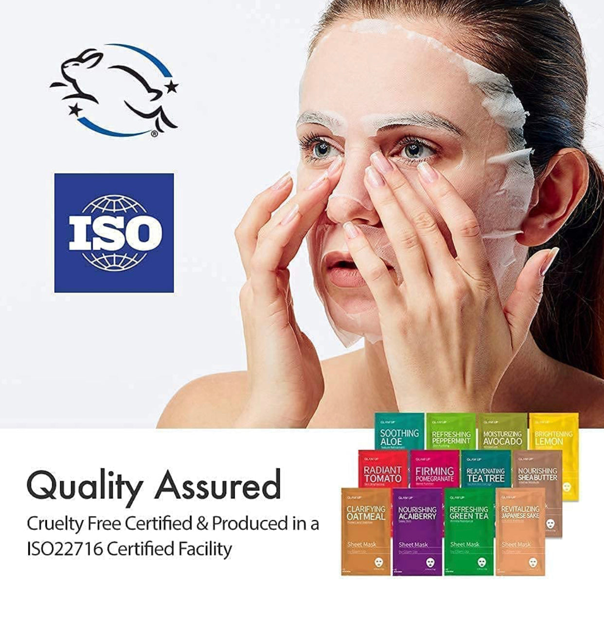 Sheet mask by Glam Up Facial Sheet Mask BTS 12 Combo (Pack of 12)