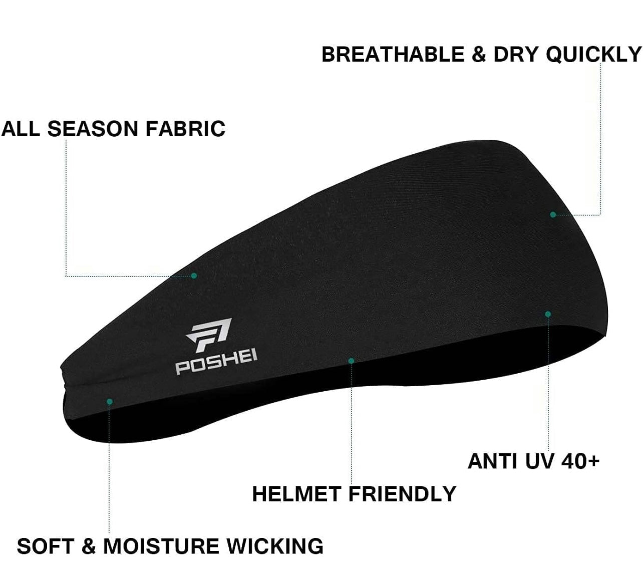 Mens Headband (4 Pack), Mens Sweatband & Sports Headband for Running, Cycling, Yoga, Basketball - Stretchy Moisture Wicking Hairband