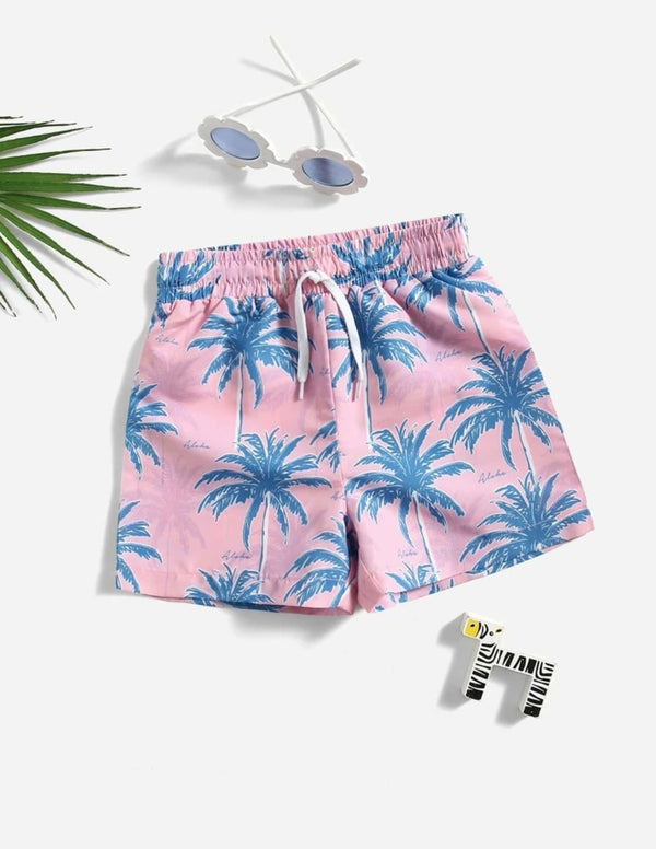Boys Coconut Print Swim Shorts