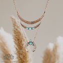 Rose gold composite turquoise statement necklace - Christina’s unique boutique LLC