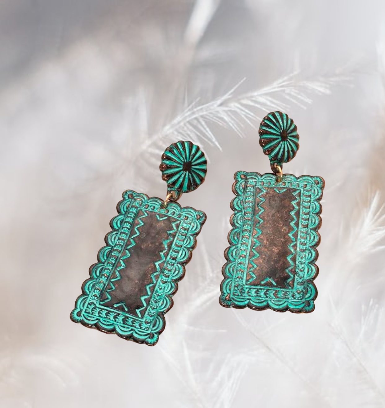 Southwestern inspired geo drop earrings