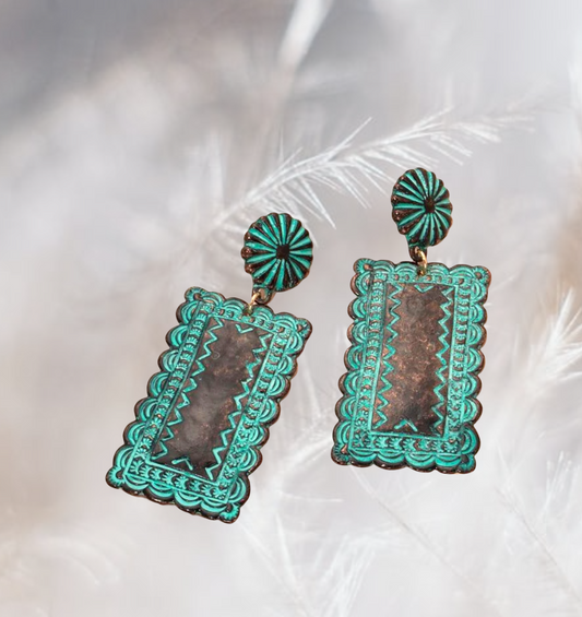 Southwestern inspired geo drop earrings
