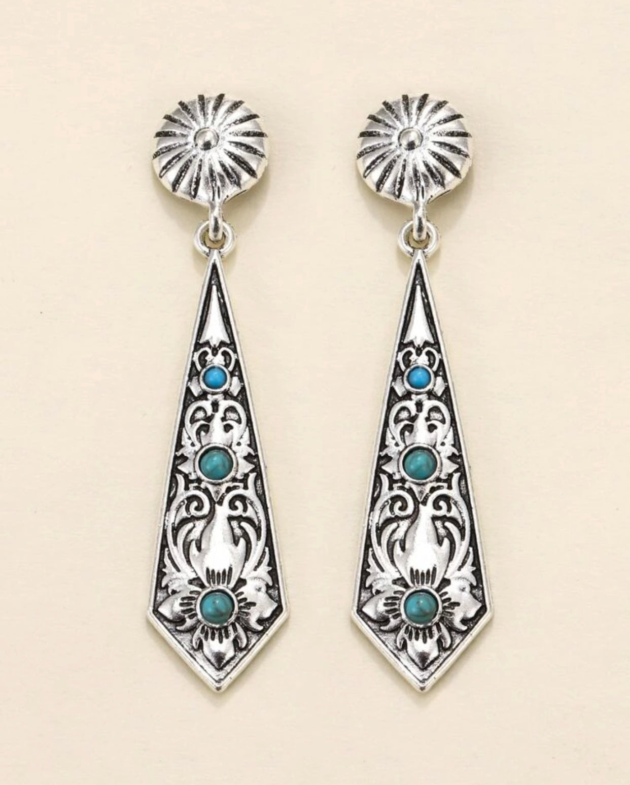 Turquoise decor drop earrings - Christina’s unique boutique LLC