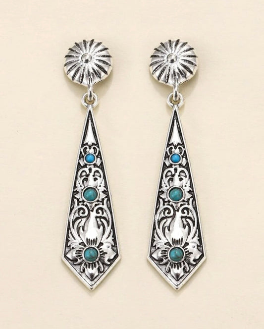 Turquoise decor drop earrings - Christina’s unique boutique LLC