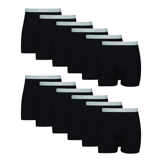 Men's Underwear Boxer Briefs Pack, Cool Dri Moisture-Wicking Underwear, Cotton No-Ride-Up Underwear for Men, 12-Pack