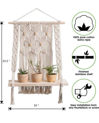 Mifflin Infinity Macrame Wall Hanging Shelf - Christina’s unique boutique LLC