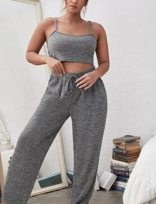 Plus space dye cami pajama set