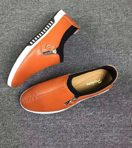 Men’s zipper decor loafers