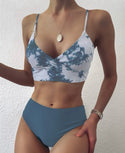 Tie dye high waisted bikini swimsuit
