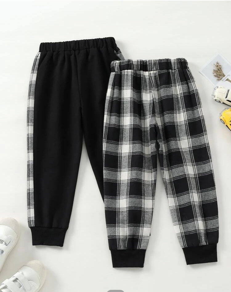 Toddler Boys 2pcs Plaid Sweatpants