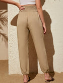 Maternity solid lace up pant