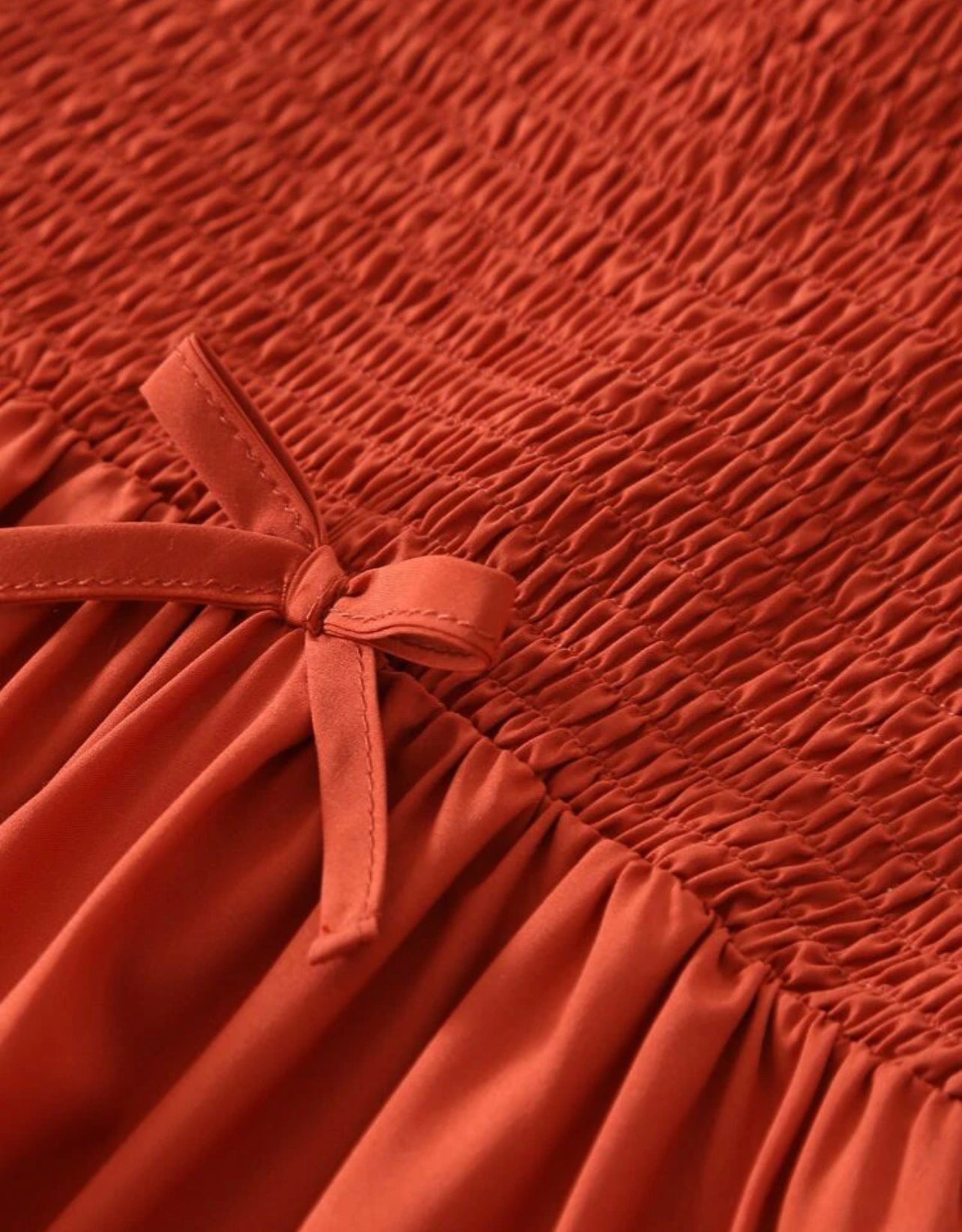 Toddler Girls Shirred Bow Front Ruffle Hem Cami Dress