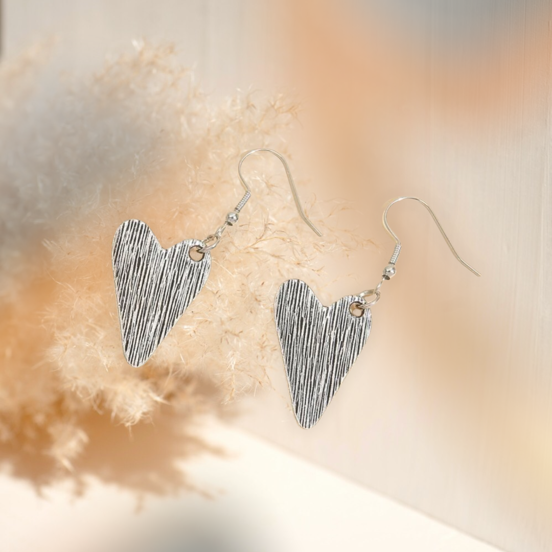 Heart drop earrings