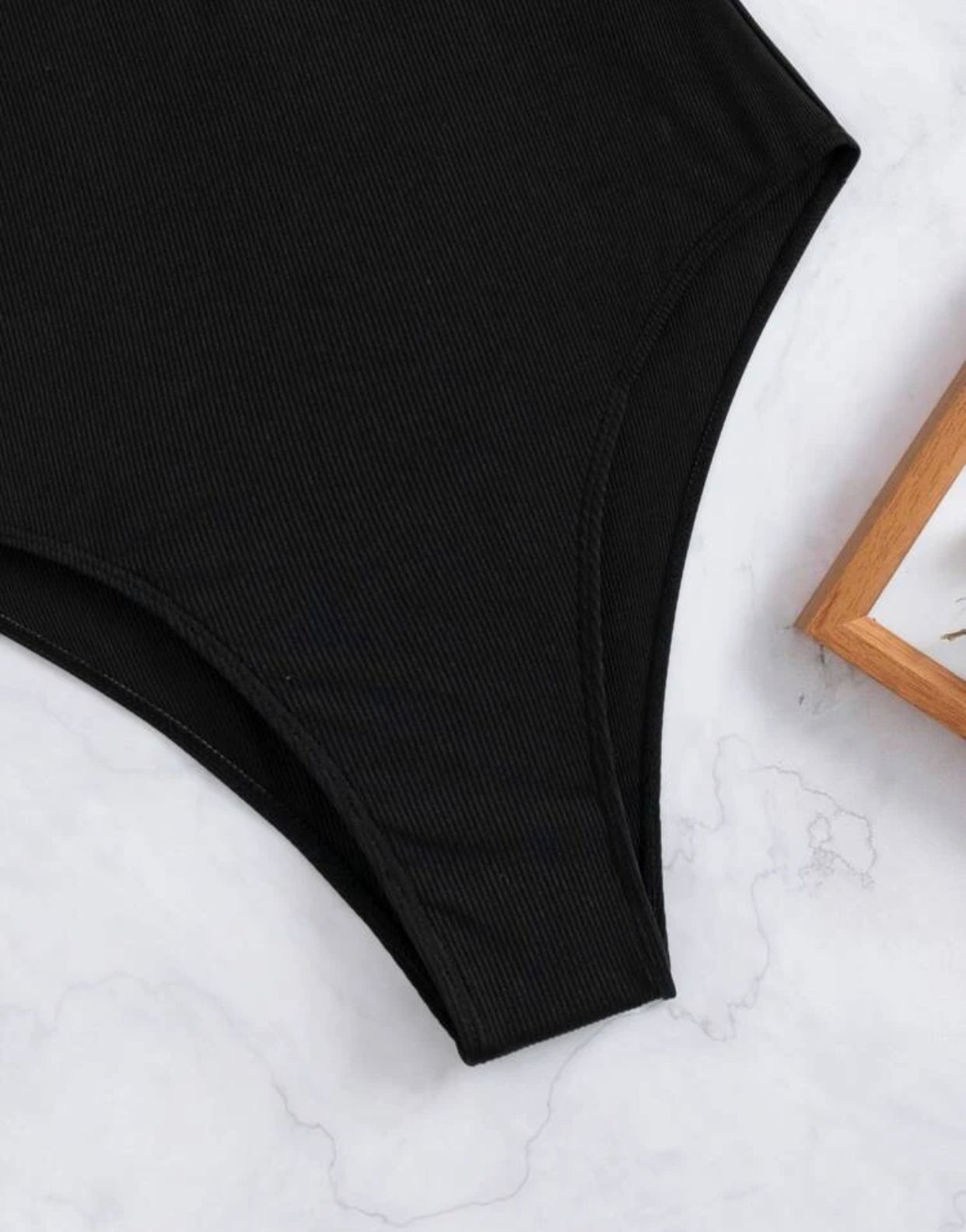 Striped tape one piece swimsuit