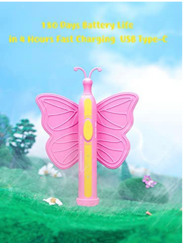 Kids Electric Toothbrushes (Pink-Butterfly)