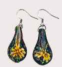 Glass decor dangle earrings