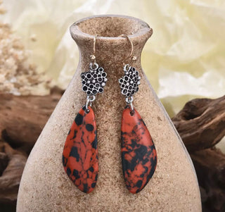 Boho Earrings Ethinic Natural stone Hanging Dangle Earrings