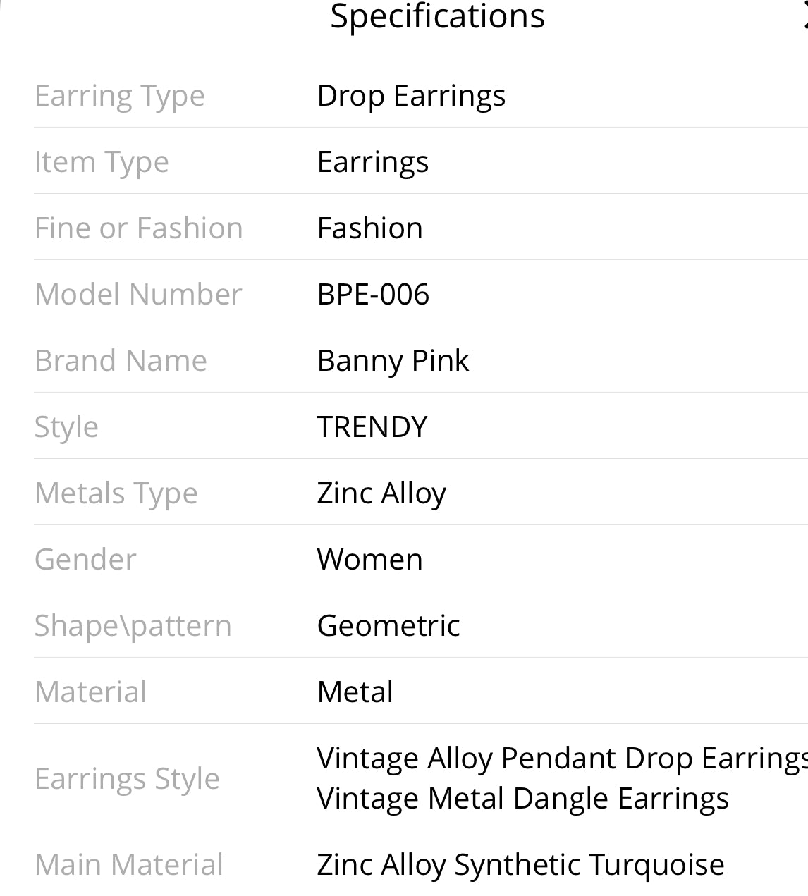 Vintage Artistic Column Metal Dangle Earrings