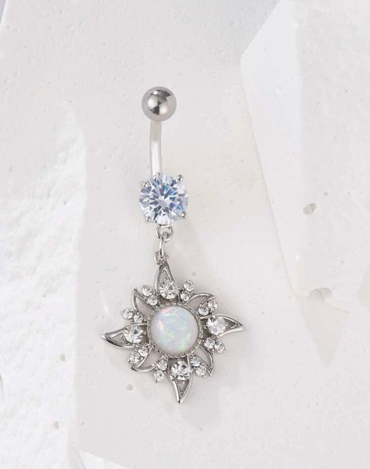 Rhinestone decor navel belly ring