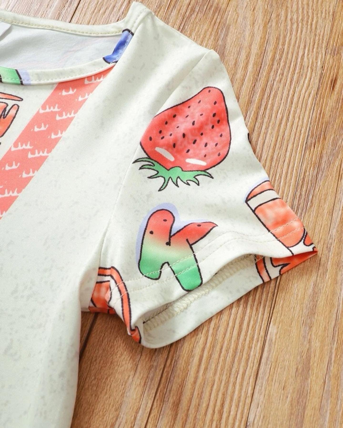 Toddler girls fruit & letter graphic dress