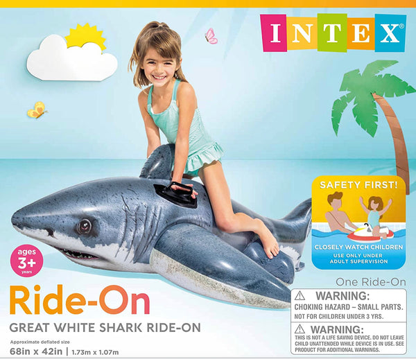 Inflatable Great White Shark Ride-On, 68