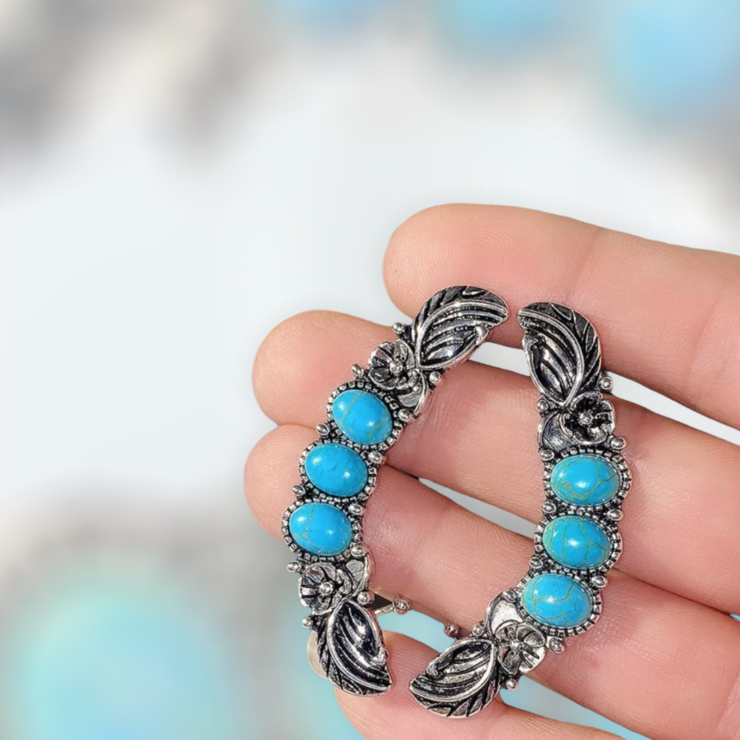 Bohemian style exaggerated large Turquoise retro Earrings