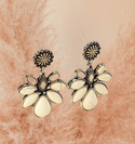 White stone decor drop earrings