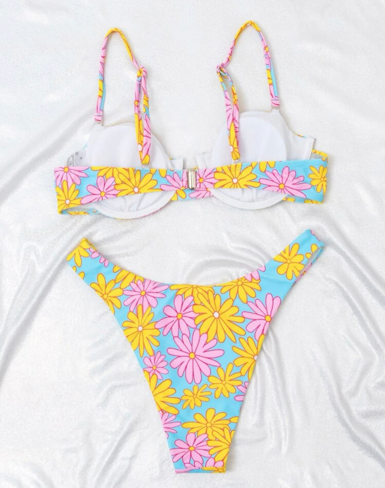 Floral random print underwire bikini swimsuit