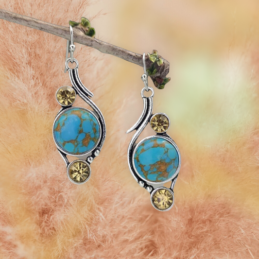 Rhinestone decor drop earrings