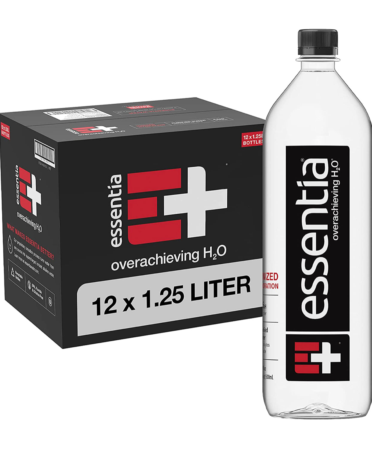 Essentia Water 1.25 Liter, Pack of 12 Bottles