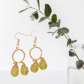 Crystal ball drop earrings