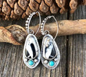 White Buffalo inspired turquoise Silver color Earrings, Boho Dangle Earring