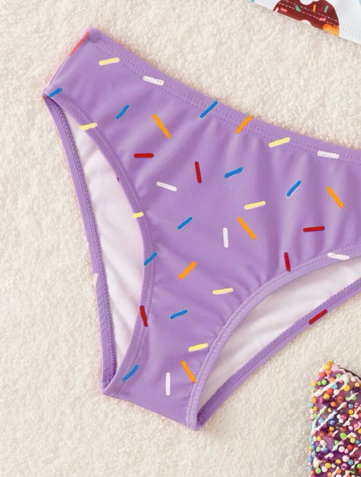 Toddler girls donut print bikini swimsuit