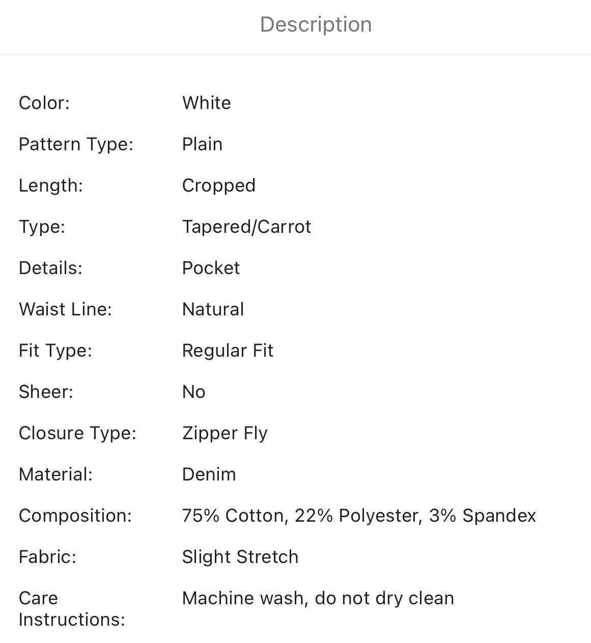 Men’s solid tapered jeans