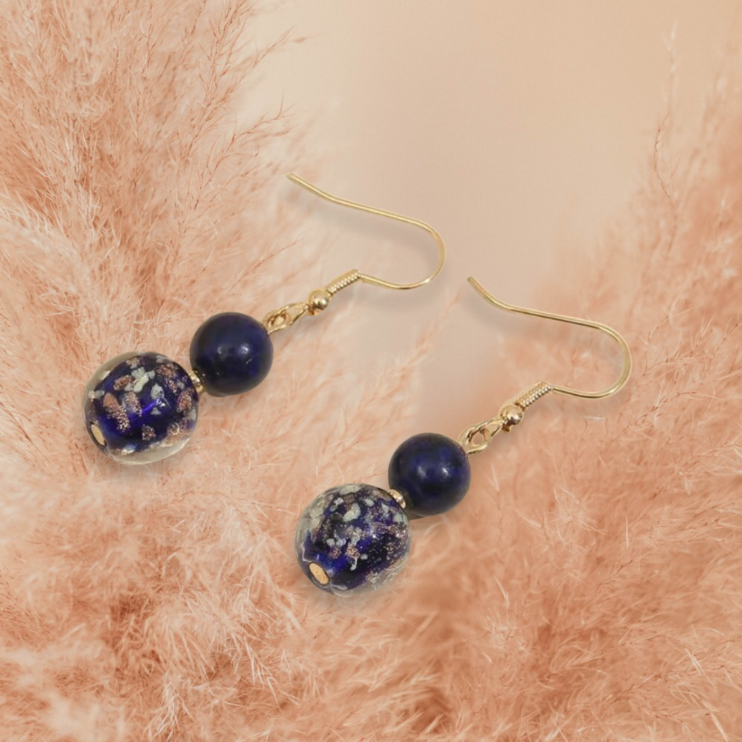 Glass ball drop earrings
