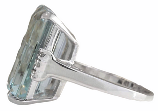 Vintage Women 925 Sterling Silver Aquamarine Gemstone Ring - Christina’s unique boutique LLC