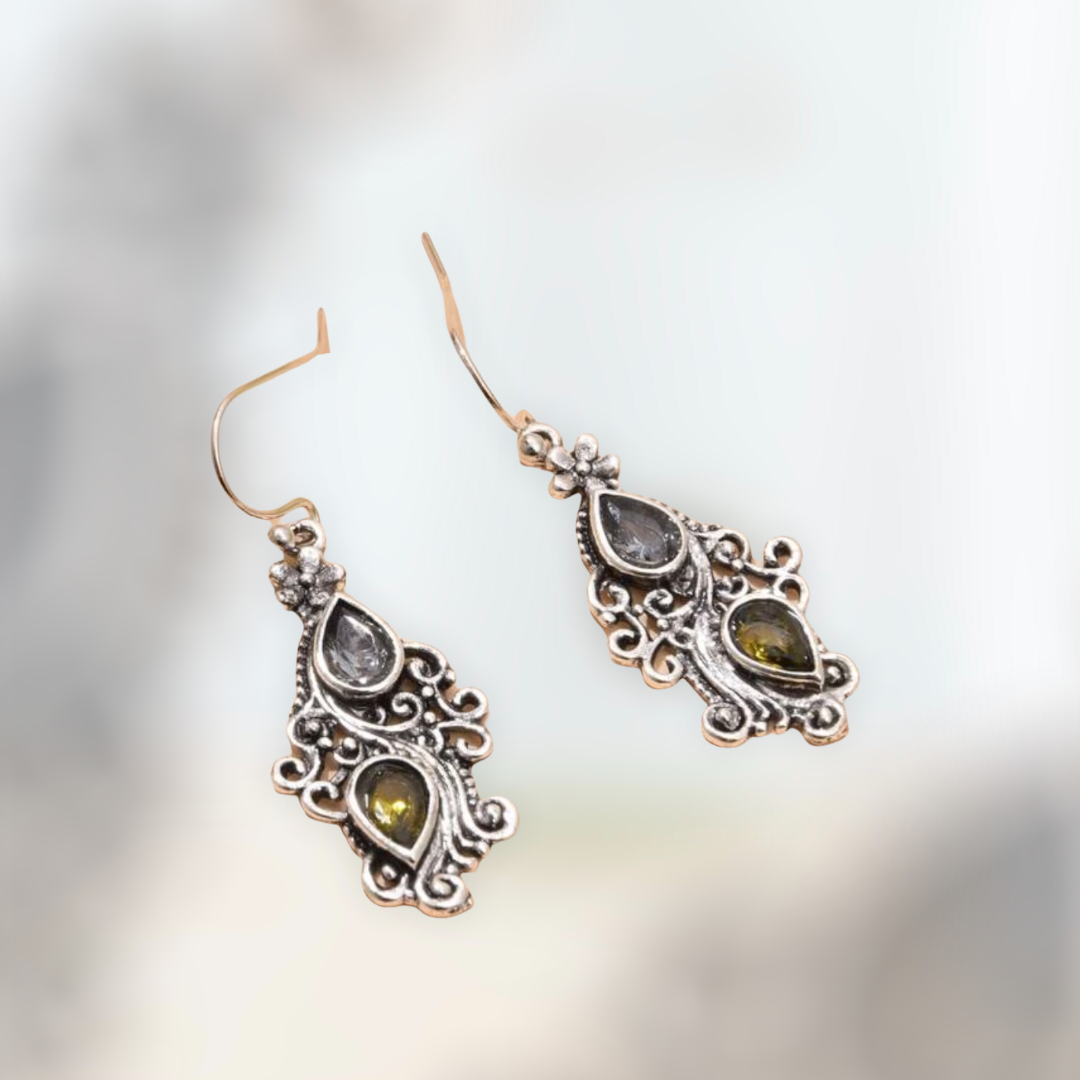 Water drop charm earrings