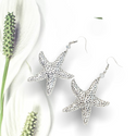 Textured starfish drop earrings