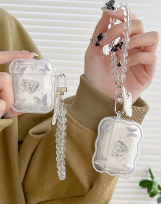 Butterfly & heart print clear case compatible with AirPods