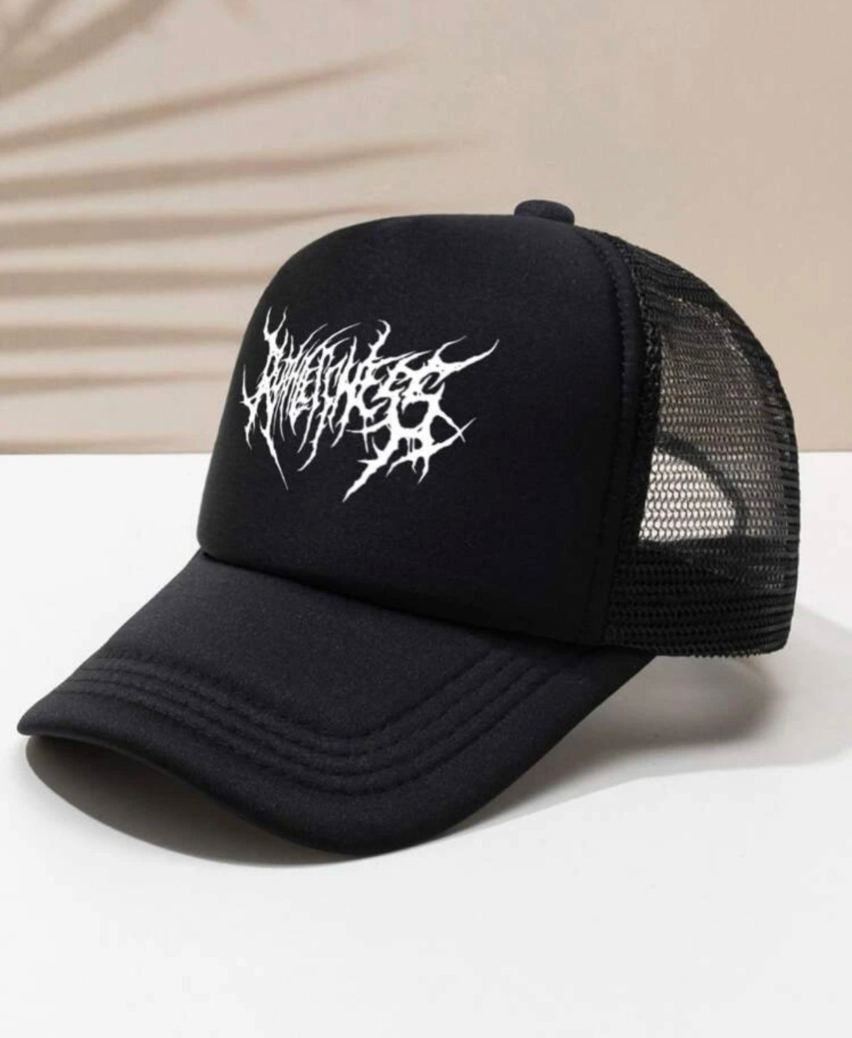 Men thorn print trucker hat